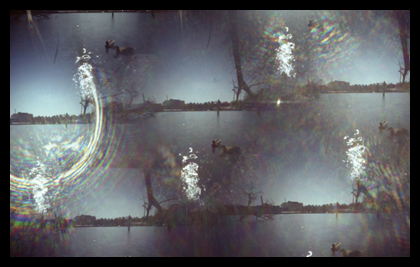 Image of water taken with a camera with 7 pinholes